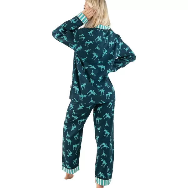 Lazy One ButtonDown Adult Pajama Set Classic ButtonDown Shirt and Pants PjsFunky Moose