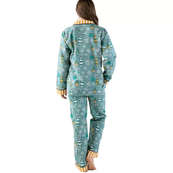 Lazy One ButtonDown Adult Pajama Set Classic ButtonDown Shirt and Pants PjsOrnament