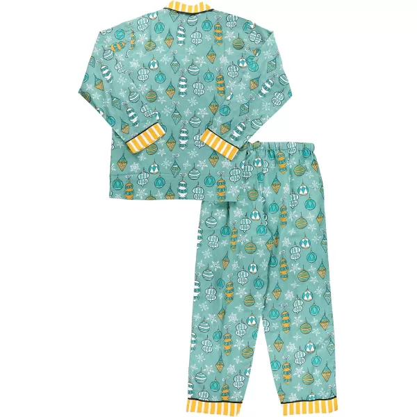Lazy One ButtonDown Adult Pajama Set Classic ButtonDown Shirt and Pants PjsOrnament