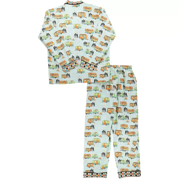Lazy One ButtonDown Adult Pajama Set Classic ButtonDown Shirt and Pants PjsRolltel