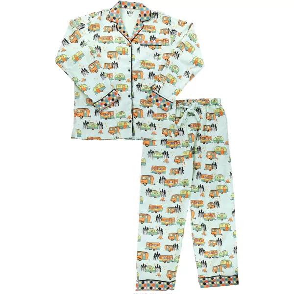 Lazy One ButtonDown Adult Pajama Set Classic ButtonDown Shirt and Pants PjsRolltel