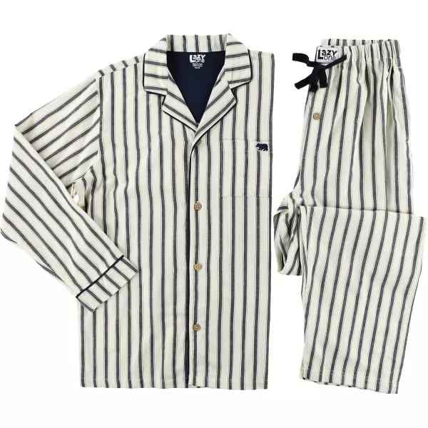 Lazy One ButtonDown Adult Pajama Set Classic ButtonDown Shirt and Pants PjsTicking Bear Pajama Set
