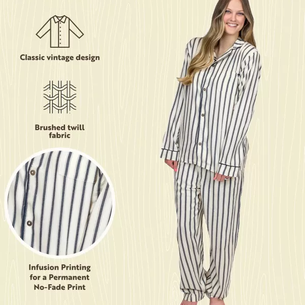 Lazy One ButtonDown Adult Pajama Set Classic ButtonDown Shirt and Pants PjsTicking Bear Pajama Set