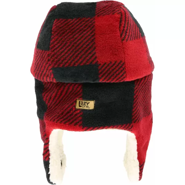 Lazy One Critter Cap Hat for Kids and Adults Fun ColdWeather Animal Hats Cute Warm Winter Cozy Ear coversMoose Plaid Critter Cap