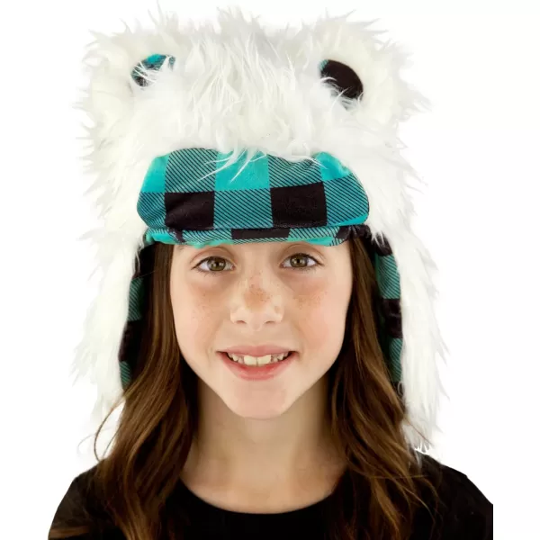Lazy One Critter Cap Hat for Kids and Adults Fun ColdWeather Animal Hats Cute Warm Winter Cozy Ear coversYeti Critter Cap