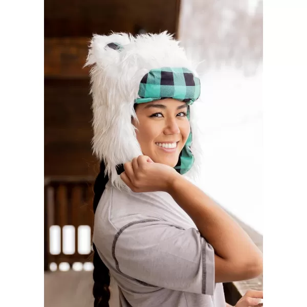 Lazy One Critter Cap Hat for Kids and Adults Fun ColdWeather Animal Hats Cute Warm Winter Cozy Ear coversYeti Critter Cap