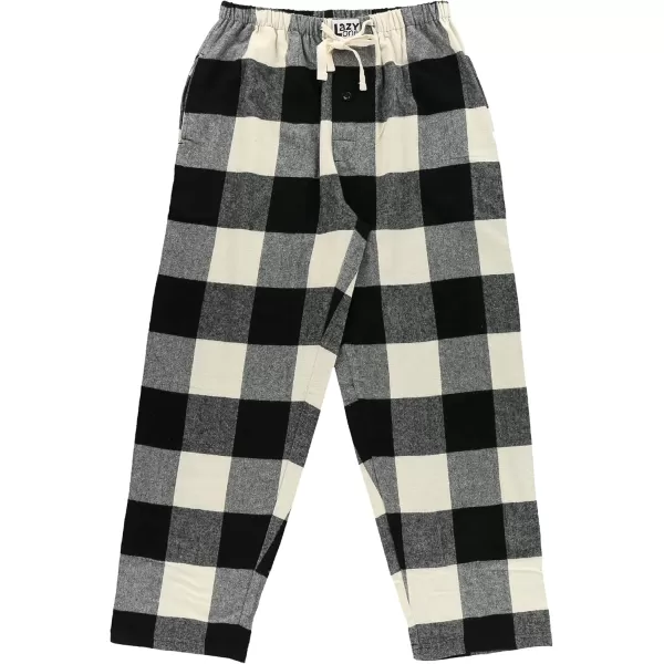 Lazy One Flannel Pajama Pants For Men Mens Separate Bottoms Lounge PantsWhite Buffalo Check Mens Pajama Pants