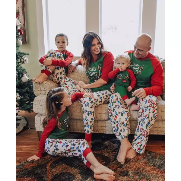 Lazy One Lights Out Matching Family Christmas Pajamas Matching Christmas PJs for Family Adult Teen Kid and Baby PajamasLights Out Family Pajama Set