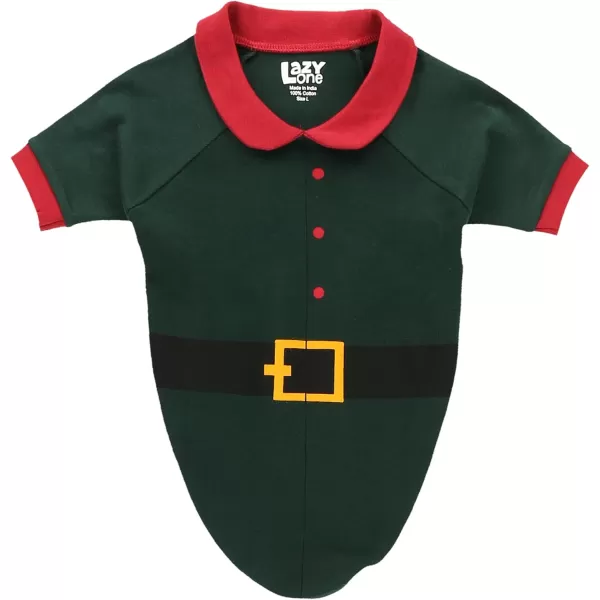 Lazy One Matching Family Christmas Pajamas Elf Matching Christmas PJs for Family Adult Tees ampamp Pants SeparatesElf Dog Shirt