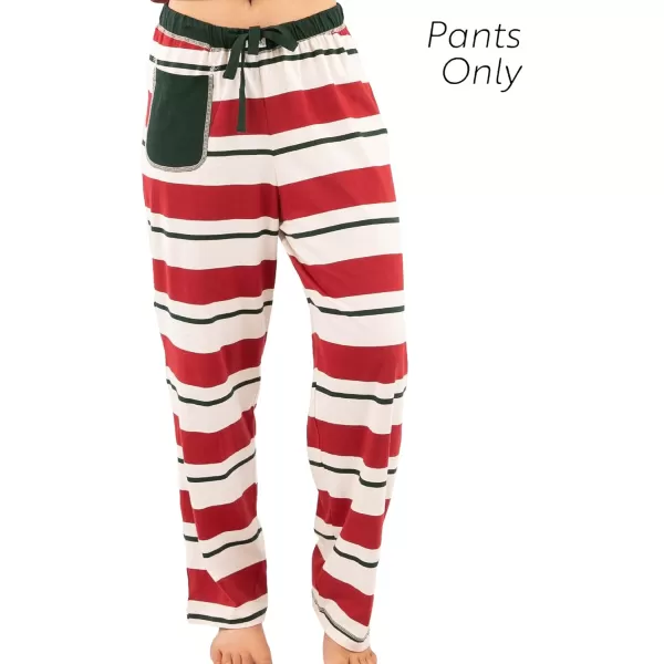 Lazy One Matching Family Christmas Pajamas Elf Matching Christmas PJs for Family Adult Tees ampamp Pants SeparatesElf Stripe Womens Pajama Pants