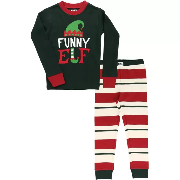 Lazy One Matching Family Christmas Pajamas Elf Matching Christmas PJs for Family Adult Tees ampamp Pants SeparatesFunny Elf Pajama Sets