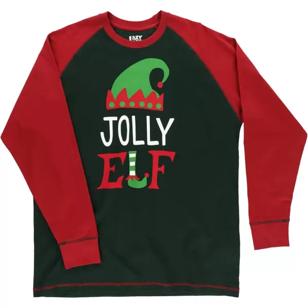 Lazy One Matching Family Christmas Pajamas Elf Matching Christmas PJs for Family Adult Tees ampamp Pants SeparatesJolly Elf Pajama Tee
