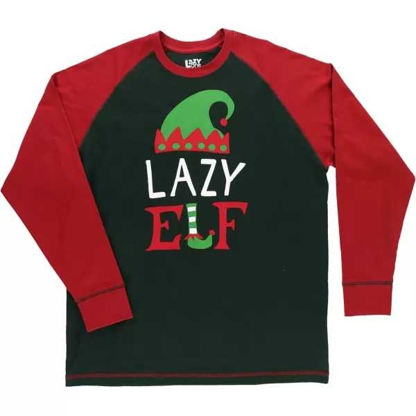 Lazy One Matching Family Christmas Pajamas Elf Matching Christmas PJs for Family Adult Tees ampamp Pants SeparatesLazy Elf Pajama Tee