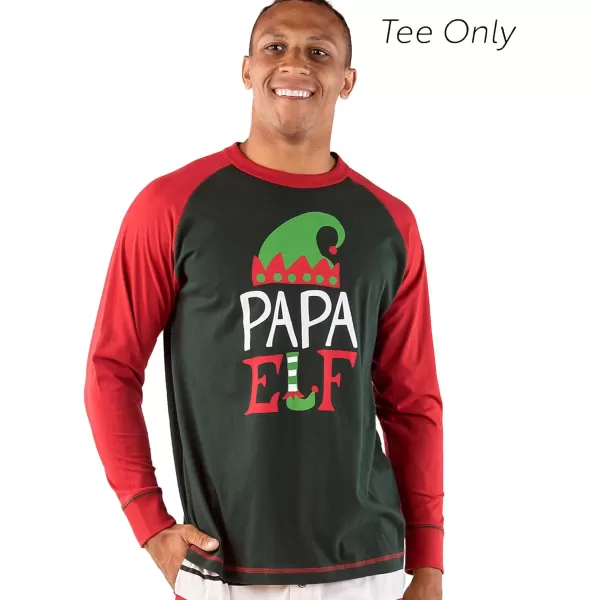 Lazy One Matching Family Christmas Pajamas Elf Matching Christmas PJs for Family Adult Tees ampamp Pants SeparatesPapa Elf Pajama Tee
