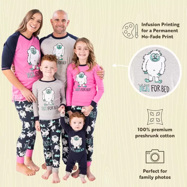 Lazy One Matching Family Pajama Sets for Adults Kids and Infants Yeti for Bed XLarge
