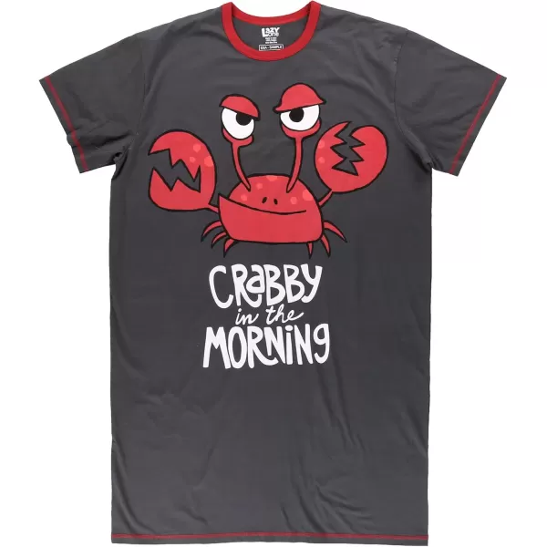 Lazy One Nightshirts for Women Cute Nightgown for Women Animal Designs Ocean Sea Life Crabby In The Morning One Size