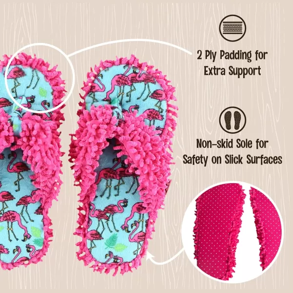 Lazy One Spa FlipFlop Slippers for Women Girls Fuzzy House SlippersFlamingo Spa Slipper