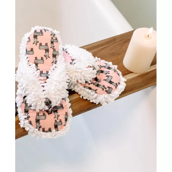 Lazy One Spa FlipFlop Slippers for Women Girls Fuzzy House SlippersPink Llama