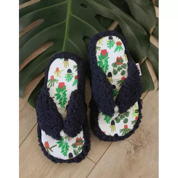 Lazy One Spa FlipFlop Slippers for Women Girls Fuzzy House SlippersPlant Lady Spa Slippers