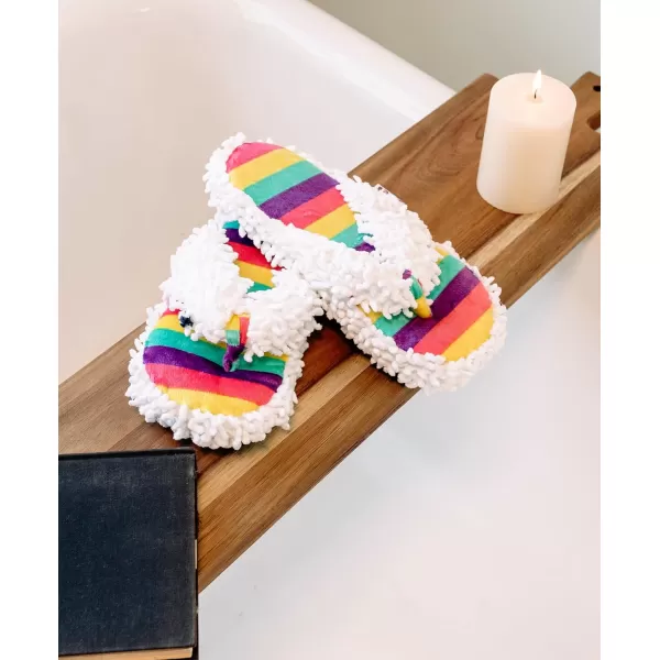 Lazy One Spa FlipFlop Slippers for Women Girls Fuzzy House SlippersWhite I Believe Unicorn