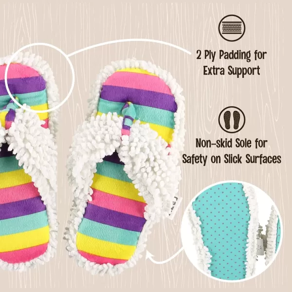 Lazy One Spa FlipFlop Slippers for Women Girls Fuzzy House SlippersWhite I Believe Unicorn