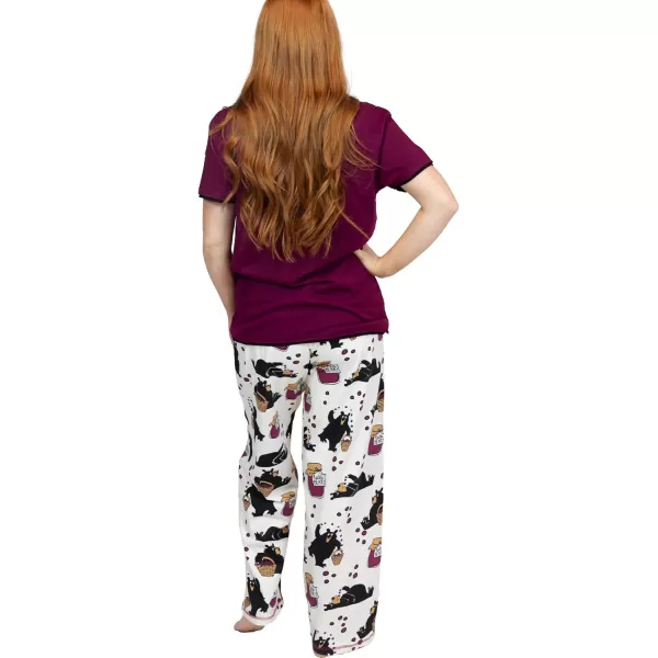 Lazy One Womens Pajama Set Short Sleeves with Cute Prints Relaxed FitHuckleberry Pajama Set