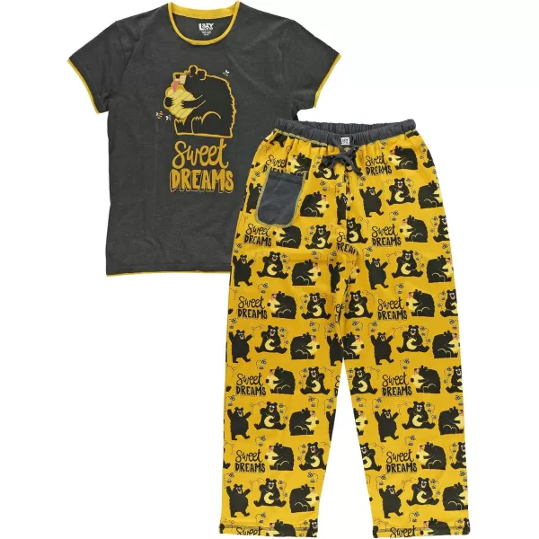 Lazy One Womens Pajama Set Short Sleeves with Cute Prints Relaxed FitSweet Dreams Pajama Set