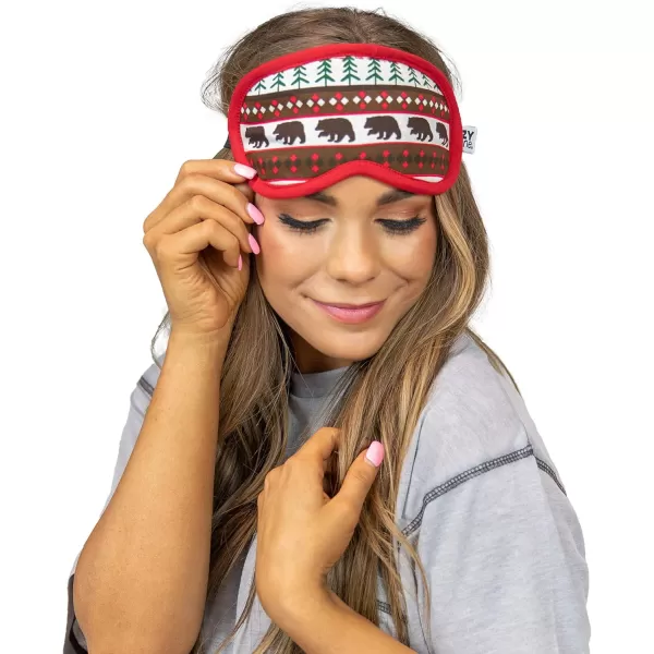 LazyOne Womens Cotton Face Mask for Sleep Washable Sleeping Mask for Adults Bear Fair Isle