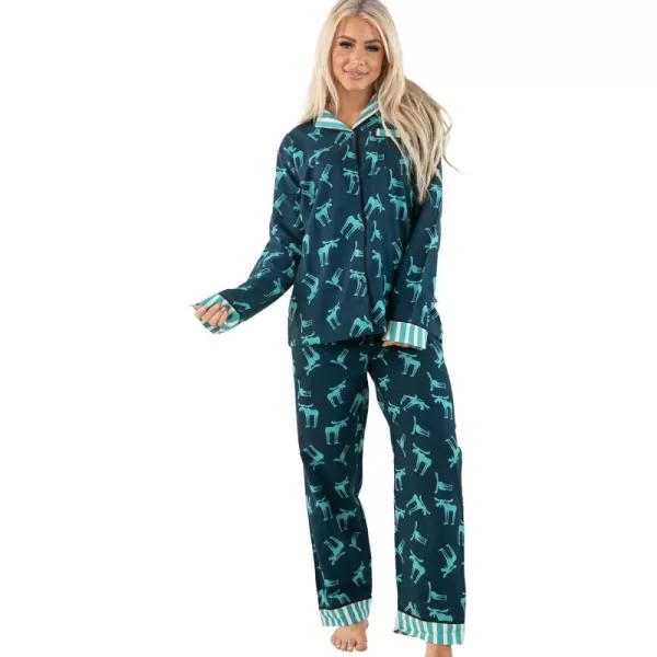 Lazy One ButtonDown Adult Pajama Set Classic ButtonDown Shirt and Pants PjsFunky Moose