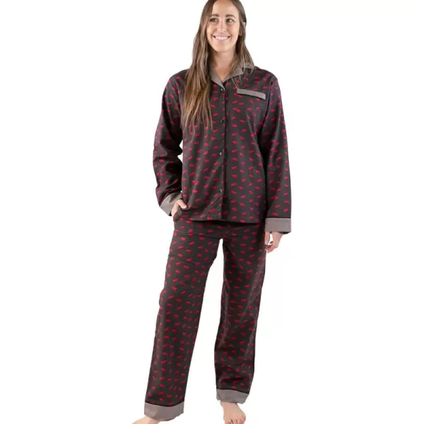 Lazy One ButtonDown Adult Pajama Set Classic ButtonDown Shirt and Pants PjsMini Moose