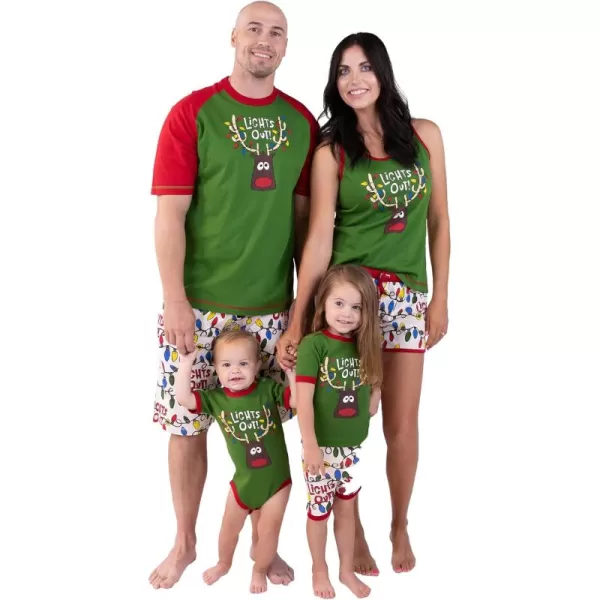 Lazy One Lights Out Matching Family Christmas Pajamas Matching Christmas PJs for Family Adult Teen Kid and Baby PajamasLights Out Pajamas