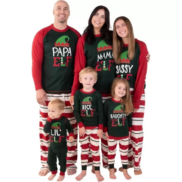Lazy One Matching Family Christmas Pajamas Elf Matching Christmas PJs for Family Adult Tees ampamp Pants SeparatesAngry Elf Pajama Tee