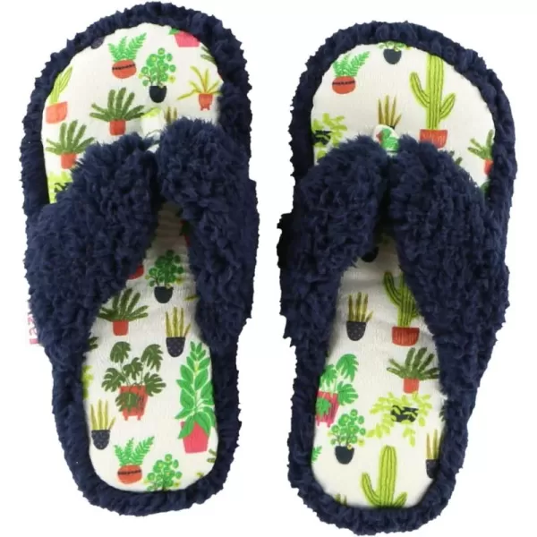 Lazy One Spa FlipFlop Slippers for Women Girls Fuzzy House SlippersPlant Lady Spa Slippers