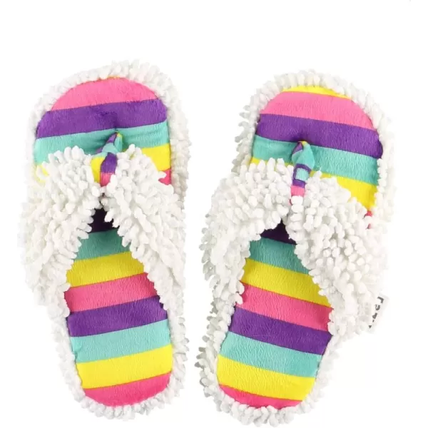 Lazy One Spa FlipFlop Slippers for Women Girls Fuzzy House SlippersWhite I Believe Unicorn