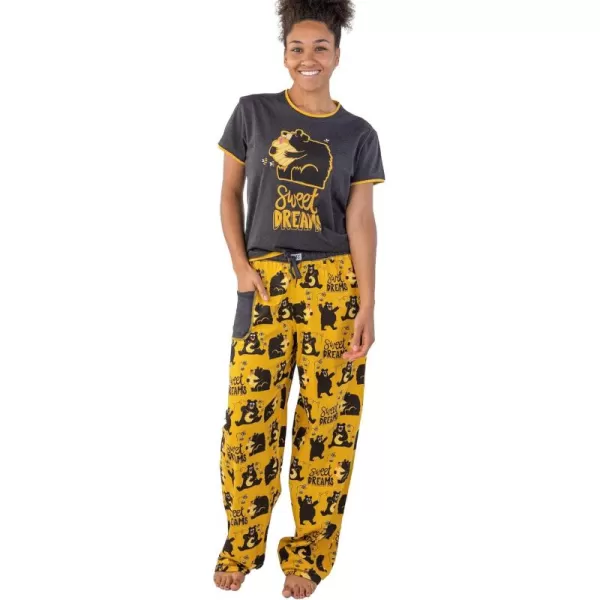 Lazy One Womens Pajama Set Short Sleeves with Cute Prints Relaxed FitSweet Dreams Pajama Set