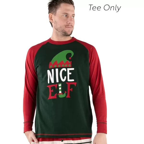 imageLazy One Matching Family Christmas Pajamas Elf Matching Christmas PJs for Family Adult Tees ampamp Pants SeparatesNice Elf Pajama Tee