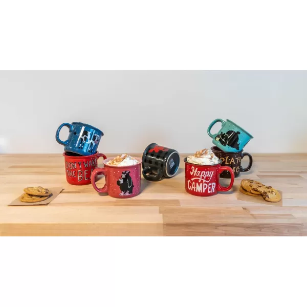 imageLazy One Novelty Mugs Funny Gift Mug for Family Friends or Coworkers in your Office Camping Fishing Bass Asleep at The ReelHappy Camper Mug
