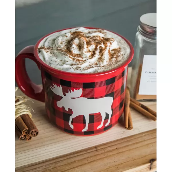 imageLazy One Novelty Mugs Funny Gift Mug for Family Friends or Coworkers in your Office Camping Fishing Bass Asleep at The ReelMoose Plaid Mug