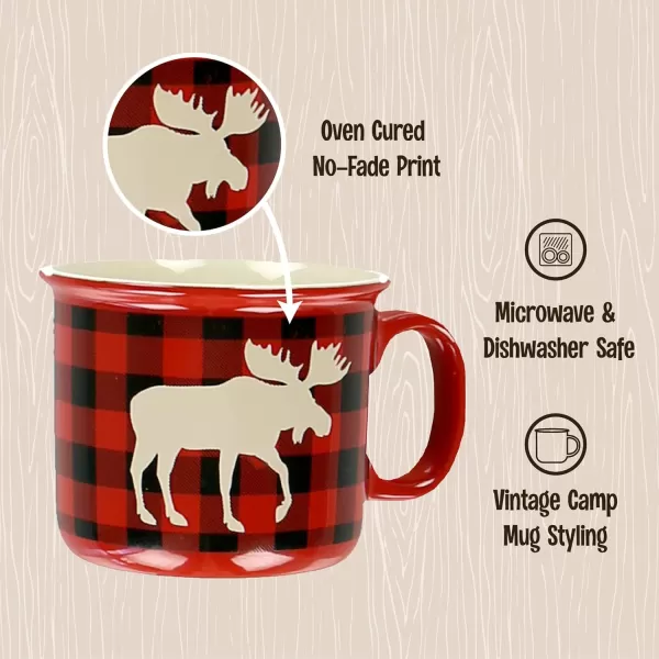 imageLazy One Novelty Mugs Funny Gift Mug for Family Friends or Coworkers in your Office Camping Fishing Bass Asleep at The ReelMoose Plaid Mug