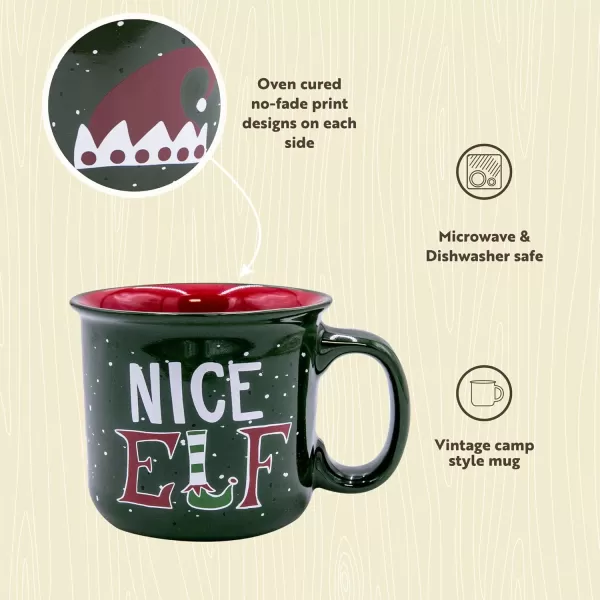 imageLazy One Novelty Mugs Funny Gift Mug for Family Friends or Coworkers in your Office Camping Fishing Bass Asleep at The ReelNice Elf Mug