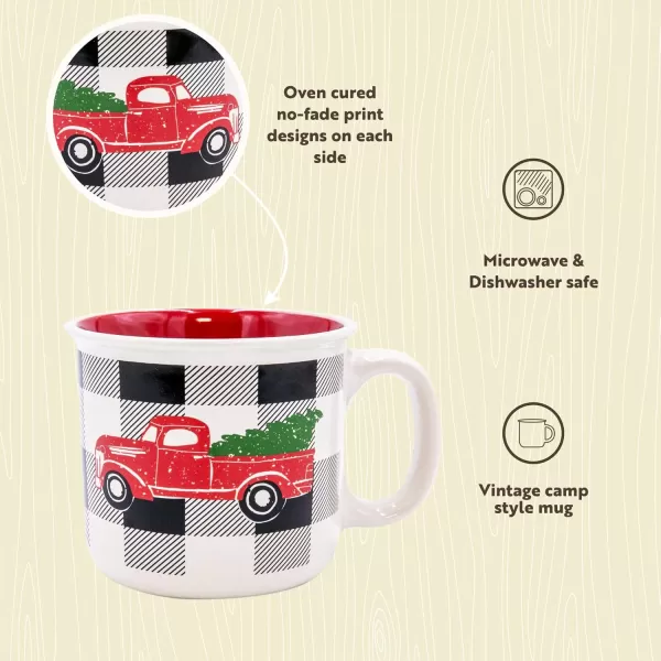 imageLazy One Novelty Mugs Funny Gift Mug for Family Friends or Coworkers in your Office Camping Fishing Bass Asleep at The ReelTruck Plaid Mug