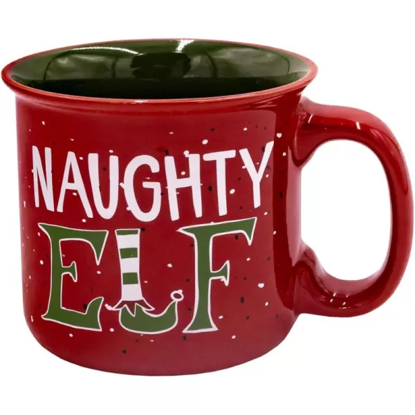 imageLazy One Novelty Mugs Funny Gift Mug for Family Friends or Coworkers in your Office Camping Fishing Bass Asleep at The ReelNaughty Elf Mug