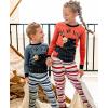 imageLazy One Warm LongSleeve PJ Sets for Girls and Boys Cozy Comfy Funny Kids Pajama Sets Animal Bear ampamp MooseBlue Bear Hug Pajama Sets