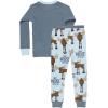imageLazy One Warm LongSleeve PJ Sets for Girls and Boys Cozy Comfy Funny Kids Pajama Sets Animal Bear ampamp MooseDont Moose With Me Blue Pajama Sets