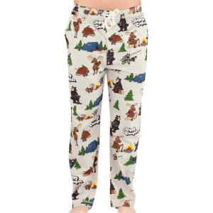 imageLazy One Bear ampamp Bigfoot Pajama Pants For Men Mens Separate Bottoms Lounge Pants Funny HumorousHappy Camper Grey Pajama Pants