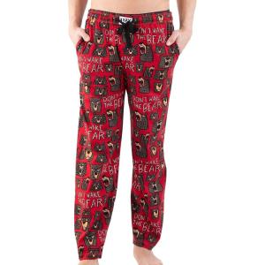 imageLazy One Bear ampamp Bigfoot Pajama Pants For Men Mens Separate Bottoms Lounge Pants Funny HumorousRed
