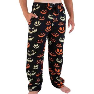 imageLazy One Funny Ocean Pajama Pants For Men Mens Separate Bottoms Lounge Pants Fishing PJsSpooky Faces Pj Pant