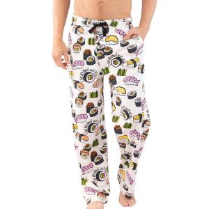 imageLazy One Funny Ocean Pajama Pants For Men Mens Separate Bottoms Lounge Pants Fishing PJsWhite Sushi Mens Pj Pant