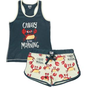 imageLazy One Matching Pajamas for Women Cute Pajama Shorts and Tank Top Set Summer PajamasCrabby in the Am