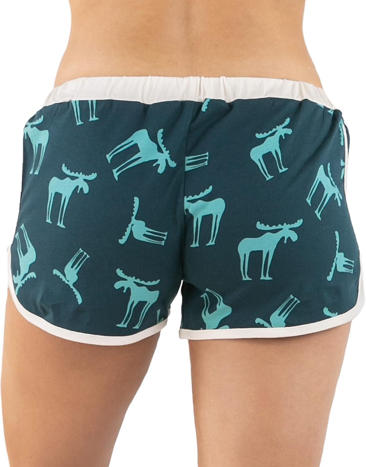 imageLazy One Tank and Shorts Pajama Separates Cute Summer Pajamas for Women MixandMatch Vintage Styling SeparatesBlue Funky Moose Shorts